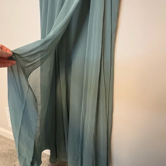 NWT Birdy Grey Kaia Sea Glass Bridesmaids Dress Green Long Chiffon XXL - Picture 7 of 15